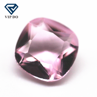 3x3-12x12mm pierre précieuse en verre cristal K9 rose, pierre précieuse en verre synthétique en vrac, pierre précieuse en cristal en forme de coussin