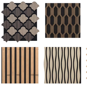 Panneau <span class=keywords><strong>acoustique</strong></span> en placage de bois naturel facile à installer pour la décoration murale du salon, design 3D, écologique, <span class=keywords><strong>isolation</strong></span> phonique - Product Image 2