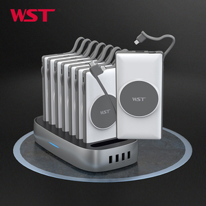 Station de recharge portable WST PD 20W 18W avec câble intégré, charge rapide sans fil, batterie externe 10000 mAh - Product Image 1