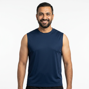 Débardeur en maille pour homme, à séchage rapide, respirant, avec logo imprimé, décontracté, uni, tricoté, sans manches, pour la course à pied - Product Image 1