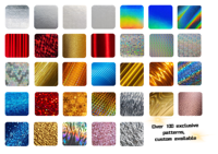Rouleaux de feuille holographique pour marquage à chaud, feuille argentée à froid, feuille à chaud, film de lamination holographique pour boîtes cadeaux cosmétiques