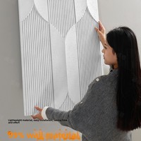 PU Batu Imitasi Strip Kultur Buatan Tekstur Geometris Model 3D Tiga Dimensi Ubin Dinding Latar Belakang Modern Sekolah Mal