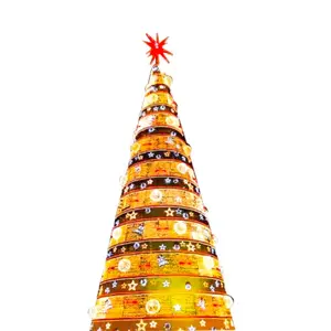 8米9米10米绿色巨型圣诞树大带灯pohon natale圣诞装饰用品-老albero di natale