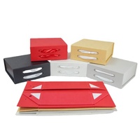 Logo personnalisé noir blanc pliable magnétique boîte fermeture emballage papier expédition chapeau pliable boîte paquet