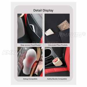 Housses de siège auto en cuir PU, protection universelle pour banquette avant, pour voiture, camion, fourgonnette, SUV - Product Image 4