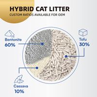 Lettiera Ibrida per Gatti a Bassa Tracciabilità - Litiere Pour Chat Katzenstreu - Miscela Ecologica Smaltibile di Tofu, Cassava e Argilla Bentonite