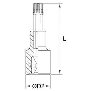 ประแจเฟอร์วี คอมพาส พร้อมหัวริบบ์ ขนาด 12 มม. ยาว 100 มม. รุ่น D2 25 มม. - Product Image 1