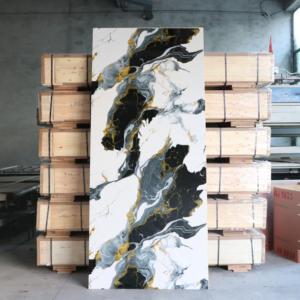 Tấm tường nhựa <span class=keywords><strong>PVC</strong></span> bóng cao với thiết kế bằng đá cẩm thạch chống thấm nước và chống ẩm cho khách sạn và văn phòng Bảo hành 1 năm - Product Image 5