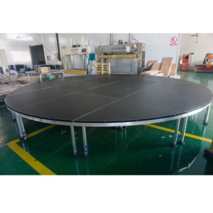 Scène surélevée portable 4x4 pieds en aluminium pour DJ, hauteur réglable, certifiée CE, montage facile - Product Image 1