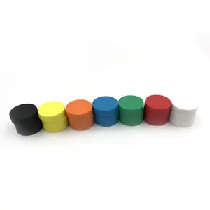 Waterproof Magnetic Rubber Coated Pot Neodium Magnet Custom Color Rubber Coating Round Small Fridge Whiteboard Magnet