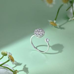 Anillos Antiestrés Dylam Fashion de Plata de Ley con Baño de Rodio y Oro de 18K, con Circonita Cúbica 5A de 0.5ct, Giratorios, para Uso Diario, para Mujer - Product Image 3