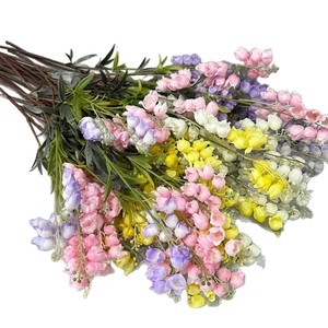 Ramo de Lirios del Valle Artificiales Meng Jie, Flores de Seda en Rosa, Morado, Amarillo y Blanco, Decoración para Escritorio, Suelo y Pared - Product Image 5
