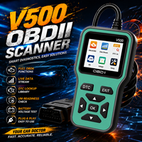 Escáner de Automóviles V500 OBDII EOBD, Lector de Códigos de Error del Motor con Datos en Tiempo Real, Consulta de DTC, Verificación de Voltaje de Batería y Revisión de Diagnóstico