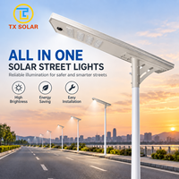 Lampadaires solaires intégrés TX IP65 tout-en-un avec caméra CCTV, lampadaire solaire extérieur
