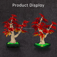 Ensemble de blocs de construction MOULD KING 24122 Red Maple Bonsai, plantes et fleurs, briques MOC, décoration de bureau, cadeau, assemblage DIY, jouet créatif