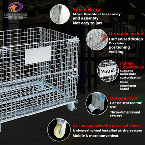 OEM &amp; ODM <strong>Wire</strong> <strong>Mesh</strong> <strong>Containers</strong> with Wheels Storage <strong>Mesh</strong> <strong>Container</strong> <strong>Wire</strong> <strong>Mesh</strong> Cage Pallet for Cargo &amp; Storage Equipment - Product Image 2