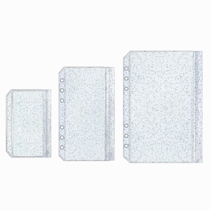 A5 A6 A7 <strong>Binder</strong> Pocket Flat Sealing Double Pockets <strong>Cash</strong> <strong>Stuffing</strong> Envelopes Clear Glitter PVC Zip Pouch for 6 Ring <strong>Binder</strong> Planner - Product Image 1