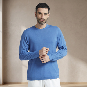Suéter de Cuello Redondo PAOLO NERO para Hombre, Hecho en Italia, 100% Lana Merino Ultrafina, Tejido Teñido, Manga Larga, para Invierno - Product Image 3