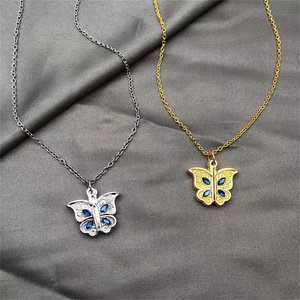 Collar con colgante de álbum de mariposa abierta de moda <span class=keywords><strong>para</strong></span> parejas 'I Love You' declaración joyería regalo cadena de eslabones de aleación <span class=keywords><strong>para</strong></span> aniversarios - Product Image 4