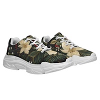 Chaussures de course d'été personnalisées en gros, motif floral vintage, respirantes, en maille, avec logo imprimé, baskets de sport décontractées