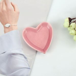 Custom Logo <b>Ceramic</b> <b>Ring</b> Dish Jewelry Tray Heart Shaped With Golden Love Personalized Fun Gift - Product Image 3