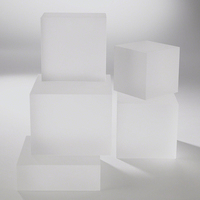Bloc Logo de marque en acrylique, Cube personnalisable, blanc solide, Logo de marque, pièces