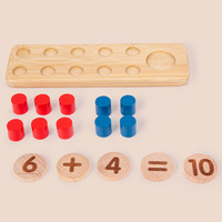 Aides Pédagogiques Montessori en Bois pour l'Éveil au Sens du Nombre avec Grille de Dix, Jouets Mathématiques Éducatifs pour Enfants pour l'Addition et la Soustraction
