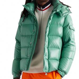 Veste d'hiver pour homme de haute qualité, coupe-vent, brillante, épaisse, matelassée, avec capuche amovible - Product Image 3