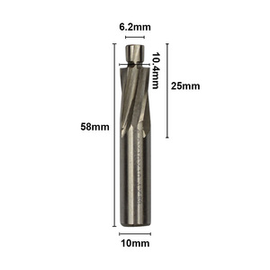 Fraise à tête fraisée en acier rapide M3-M16, argentée, 4 dents, queue droite, type T, HRC45 - Product Image 4