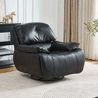 Fauteuil inclinable moderne de luxe haut de gamme en cuir véritable, pivotant et réglable, pour la maison