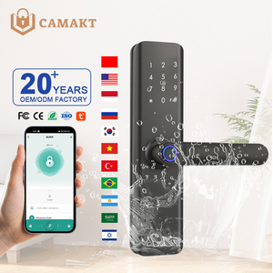 Camakt 2025 Keyless kỹ thuật số tuya smartlock Đen gỗ Điện Vân tay khóa cửa Wifi nhôm mã cửa đám mây mật khẩu - Product Image 1