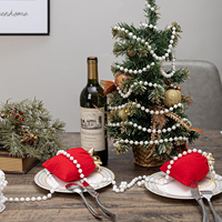 Guirlande de Noël en perles plastiques 16mm 4,5m, boules écologiques blanc ivoire, chaîne pour décorations d'arbre, fournitures de fête festives