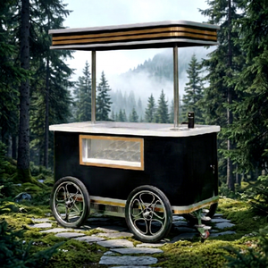 Fast Food Cart Small Kitchen Food Truck With Portable Fryer Snack Machine Hand-<b>push</b> Vending - Product Image 1