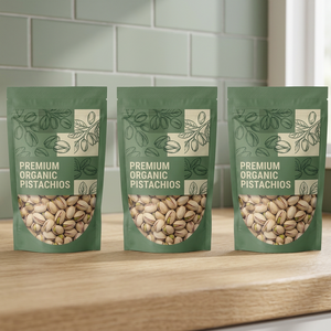 Bolsa Doypack Laminada de Grado Alimenticio BOPP con Sellado Térmico e Impresión Flexográfica, Empaque Ecológico para Pistachos Orgánicos Premium - Product Image 3