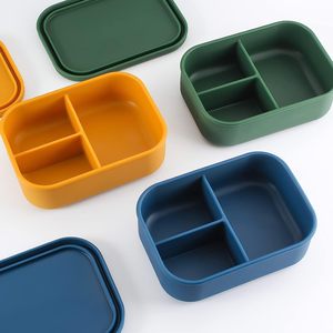 Baby Products 3 Compartment Bpa Free Silicone Bento Lunch Box Microwave Dishwasher Safe Kids Dining Vulcanus