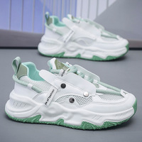 Nouvelle tendance mode estivale : Chaussures de sport décontractées pour hommes en EVA synthétique à lacets et semelle épaisse, avec doublure en maille absorbant les chocs, pour étudiants