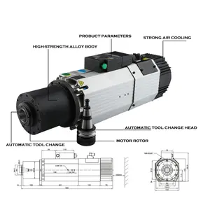 HOLRY 9kw atc spindle kit air cooled iso30 automatic tool changer spindle motor