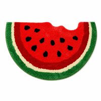 Wassermelonen-Plüsch-Badematte Niedlich Geformter Badteppich Weich Saugfähig Rutschfest Handwaschbar Bodenteppich für Badezimmer