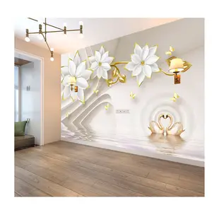 Personalizar cualquier tamaño 3D Mural joyería flores papel tapiz sala de estar dormitorio pared Mural