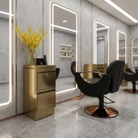 Chariot de Salon de Coiffure Professionnel en Plastique Doré pour Esthéticiennes et Barbiers - Offre Spéciale