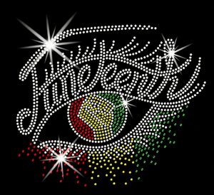 Parches termoadhesivos de cristal con diamantes de imitación Bling Juneteenth para camisetas con motivos de la <span class=keywords><strong>Historia</strong></span> Negra - Product Image 3