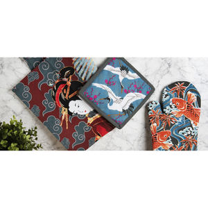 Asciugamano da Cucina Excelsa Kimono in Cotone 50x70 Cm, Stampa Rettangolare con Motivo Originale, Prodotto in India, per Uso in Cucina - Product Image 4