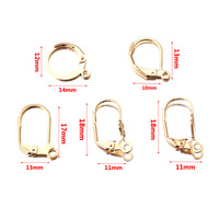 Crochets d'oreille élégants et chics en acier inoxydable plaqué or 18 carats, hypoallergéniques, en forme de D, accessoires pour bijoux faits main DIY