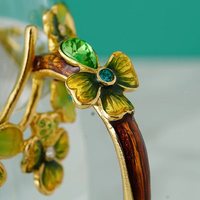 RORO luxe chanceux trèfle à quatre feuilles couleur verte émail décoratif peinture à la main turc verre thé café tasse d'eau avec cuillère