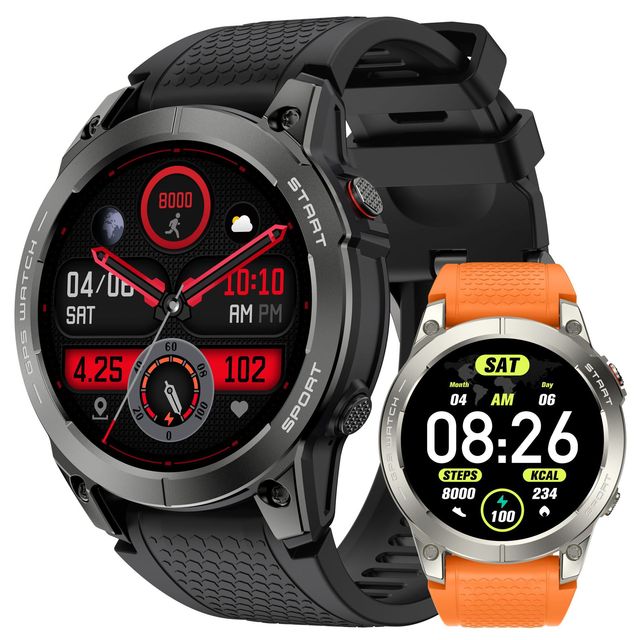 New 1.43 Inch Smart Watch for Calling Heart Rate Monitoring GPS + BeiDou Positioning AMOLED Display Titanium Alloy Case Wireless