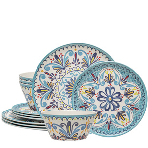China Restaurant Medallion <b>Dinnerware</b> Set Stylish Melamine Tableware Collection - Product Image 1