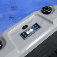 Bain à remous extérieur pour jardin 1,85 m avec hydromassage, pompe de circulation, 38 jets, chauffage, 4 places, jets d'air et panneau Balboa