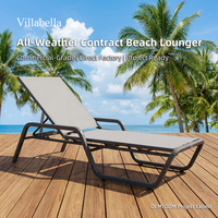 Chaise longue empilable 4 positions réglables en aluminium pour piscine, mobilier de jardin pour hôtel, complexe hôtelier, bord de piscine