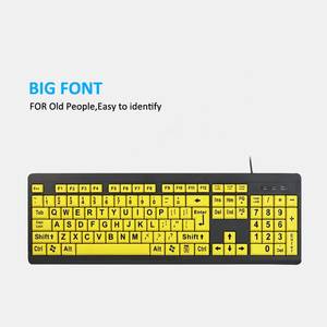 <span class=keywords><strong>Clavier</strong></span> <span class=keywords><strong>d</strong></span>'<span class=keywords><strong>ordinateur</strong></span> filaire USB à grandes touches, haute luminosité, 104 touches, pour personnes malvoyantes, seniors, lettres faciles à voir - Product Image 4