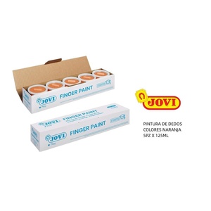 Vernice per le dita 5 lattine 125cc arancione-materiale scolastico